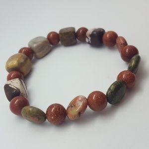 Boho bracelet Genuine Jasper gemstone